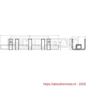 Hermeta GA7293 wand garderobe Gardelux Anna 3 haaks mat zwart - R20102015 - afbeelding 2