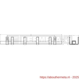 Hermeta GA7444 wand garderobe Gardelux Anna 4 haaks mat zwart - R20102019 - afbeelding 2