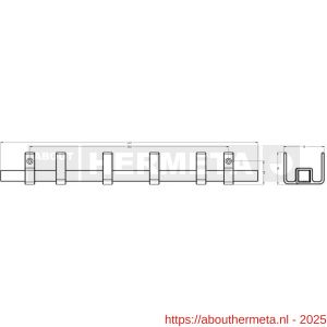 Hermeta GA7444 wand garderobe Gardelux Anna 4 haaks hout-aluminium wit - R20102022 - afbeelding 2