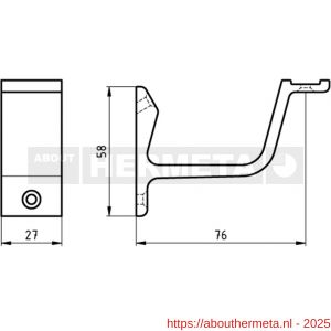 Hermeta 3550 leuninghouder vlakzadel profiel opschroevend nieuw zilver - R20101498 - afbeelding 2