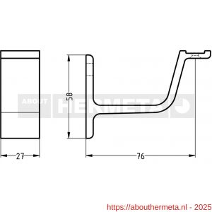 Hermeta 3551 leuninghouder vlakzadel profiel stok M8 nieuw zilver - R20101500 - afbeelding 2