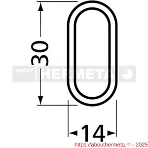 Hermeta 1018 garderobebuis recht ovaal Gardelux 1 30x14 mm L 250 cm naturel EAN sticker - R20100316 - afbeelding 2