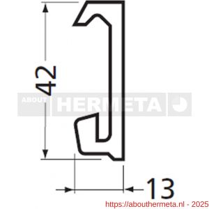 Hermeta 2650 garderobelijst 42x13 mm mat naturel per meter - R20100350 - afbeelding 2