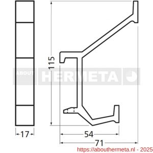 Hermeta 2670 garderobebuis hoed- en jashaak mat naturel - R20100392 - afbeelding 2