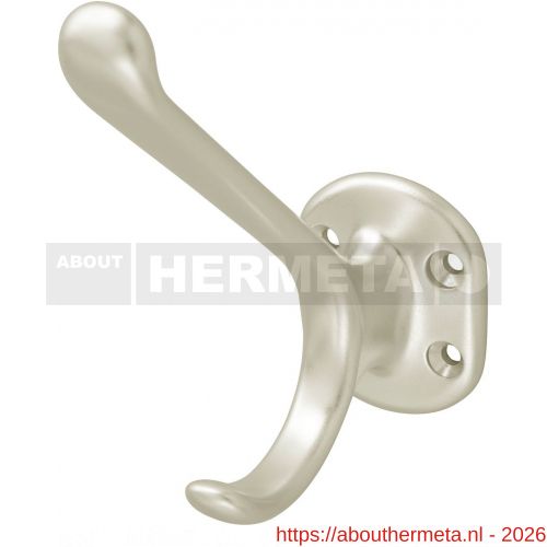 Hermeta 0026 garderobe hoed- en jashaak enkel nieuw zilver - R20100736 - afbeelding 1