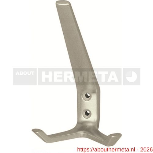 Hermeta 0032 garderobe hoed- en jashaak dubbel nieuw zilver EAN sticker - R20100724 - afbeelding 1