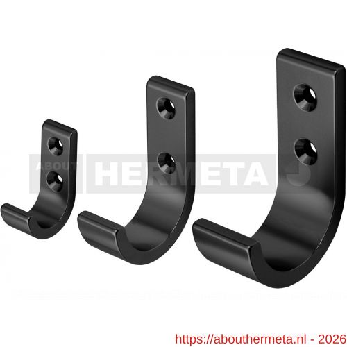 Hermeta 0129 garderobe jashaak enkel mat zwart EAN sticker - R20101424 - afbeelding 1