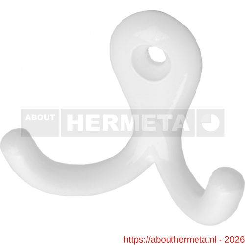 Hermeta 0560 handdoekhaak dubbel wit - R20100670 - afbeelding 1