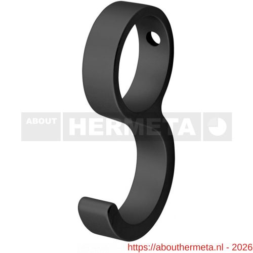 Hermeta 0591 schuifhaak voor ronde garderobebuis D=19 mm mat zwart - R20101543 - afbeelding 1