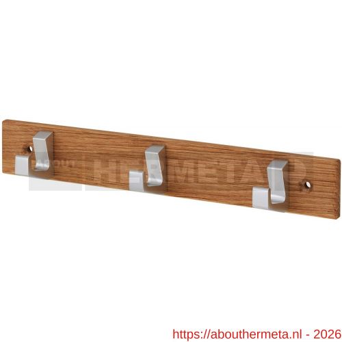 Hermeta 0653 handdoekrek 3-haaks hout-aluminium - R20100687 - afbeelding 1