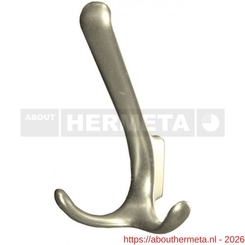 Hermeta 0820 garderobe hoed- en jashaak dubbel nieuw zilver EAN sticker - R20100728 - afbeelding 1