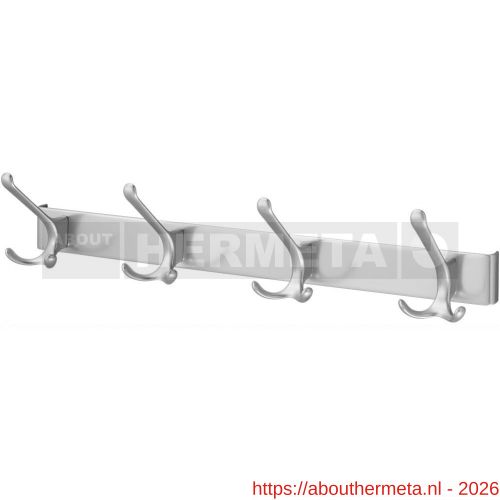 Hermeta 0824 garderobe kapstok 4x haak nummer 820 naturel EAN sticker - R20100233 - afbeelding 1