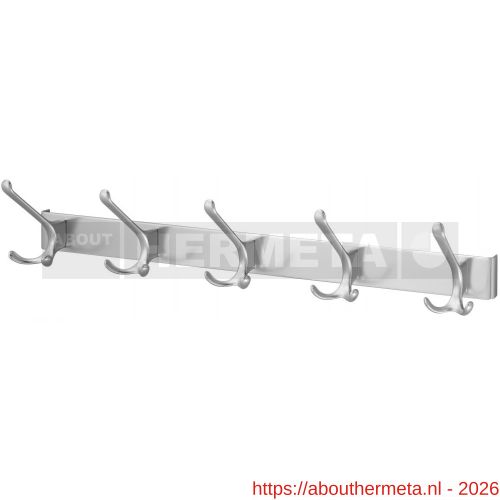 Hermeta 0825 garderobe kapstok 5x haak nummer 820 naturel EAN sticker - R20100237 - afbeelding 1