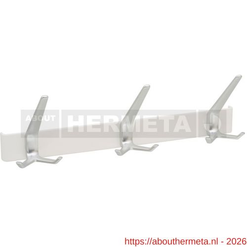 Hermeta 0863 garderobe kapstok 3x haak nummer 860 Pure White-aluminium - R20101383 - afbeelding 1