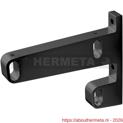 Hermeta 1092 garderobebuis steun midden Gardelux 1 type 6 mat zwart EAN sticker - R20101575 - afbeelding 1