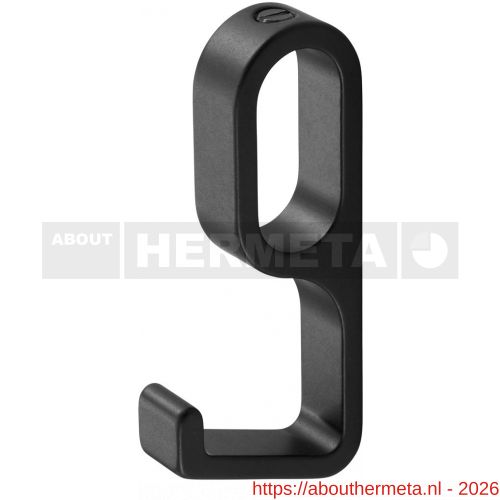 Hermeta 1201 garderobebuis jashaak enkel Gardelux 1 mat zwart EAN sticker - R20101622 - afbeelding 1