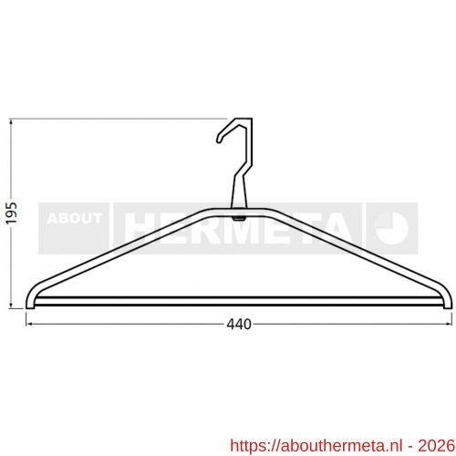 Hermeta 1262 garderobe kledinghanger Gardelux 1 zelfrichtend mat zwart EAN sticker - R20101635 - afbeelding 1