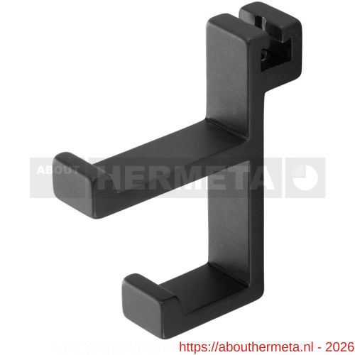 Hermeta 2085 garderobebuis jashaak dubbel Gardelux 2 mat zwart - R20100422 - afbeelding 1