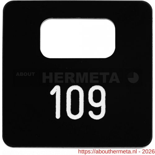Hermeta 2100 garderobe nummerplaatje Gardelux 2 voor bezoeker zwart - R20100561 - afbeelding 1