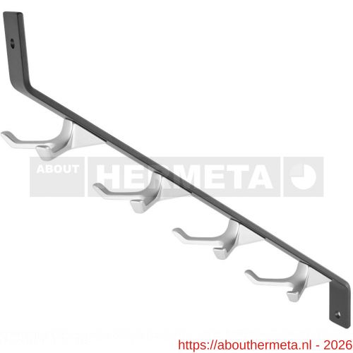 Hermeta 2350 garderobe hakenstrip Gardelux 2R zwart en haken naturel - R20100564 - afbeelding 1