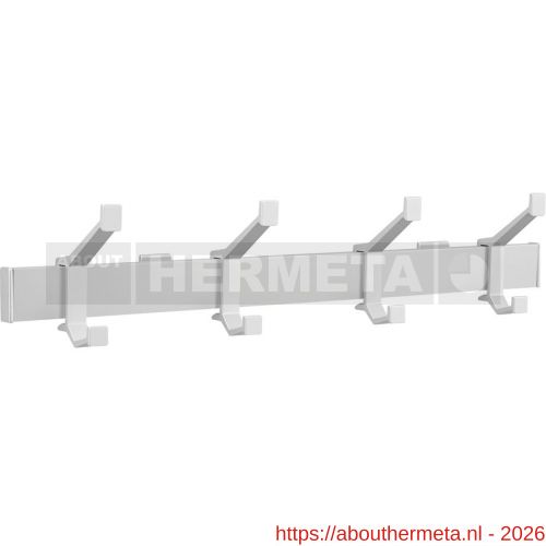 Hermeta 2681 wand garderobe kapstok serie A 4-haaks aluminium winkelverpakking - R20100618 - afbeelding 1