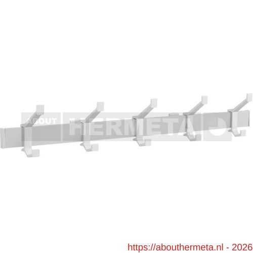Hermeta 2682 wand garderobe kapstok serie A 5-haaks aluminium winkelverpakking - R20100620 - afbeelding 1