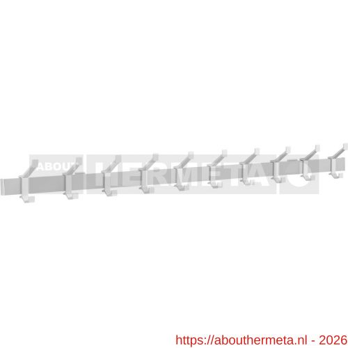 Hermeta 2685 wand garderobe kapstok serie A 10-haaks aluminium winkelverpakking - R20100624 - afbeelding 1