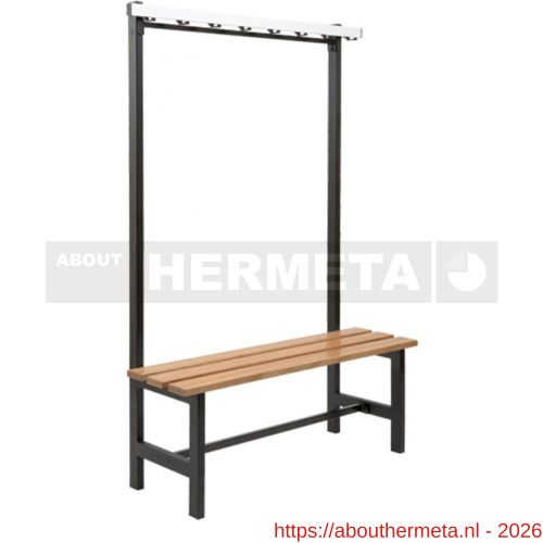 Hermeta 3025 zitbank Gardelux type 5 115 cm houten zitting zwart - R20101339 - afbeelding 1