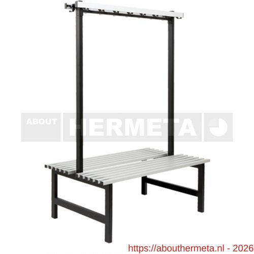 Hermeta 3032 zitbank Gardelux type 6 115 cm aluminium zitting zwart - R20101329 - afbeelding 1