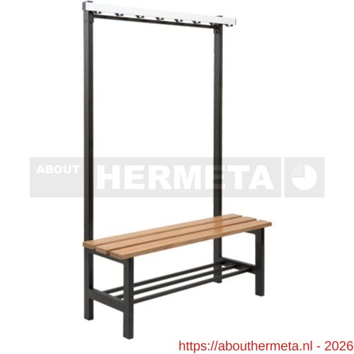 Hermeta 3085 zitbank Gardelux type 5 115 cm houten zitting met schoenenrek zwart - R20101345 - afbeelding 1