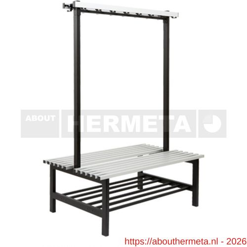 Hermeta 3092 zitbank Gardelux type 6 115 cm aluminium zitting met schoenenrek zwart - R20101335 - afbeelding 1