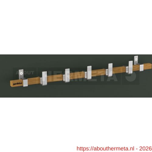 Hermeta GA7293 wand garderobe Gardelux Anna 3 haaks hout-aluminium mat naturel - R20102016 - afbeelding 1