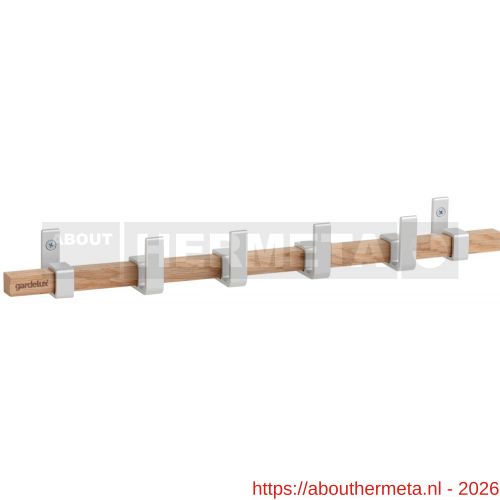 Hermeta GA7444 wand garderobe Gardelux Anna 4 haaks hout-aluminium mat naturel - R20102020 - afbeelding 1