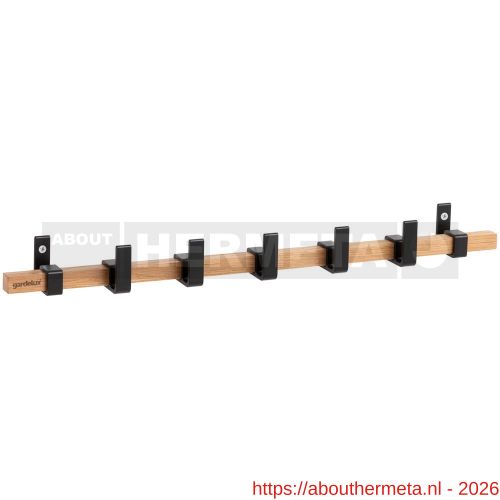 Hermeta GA7444 wand garderobe Gardelux Anna 4 haaks hout-aluminium mat zwart - R20102021 - afbeelding 1