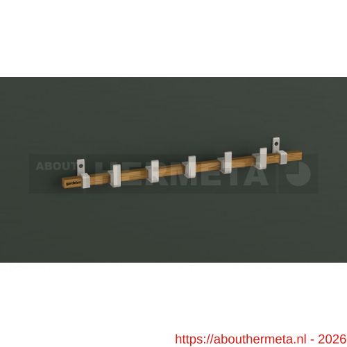 Hermeta GA7444 wand garderobe Gardelux Anna 4 haaks hout-aluminium wit - R20102022 - afbeelding 1
