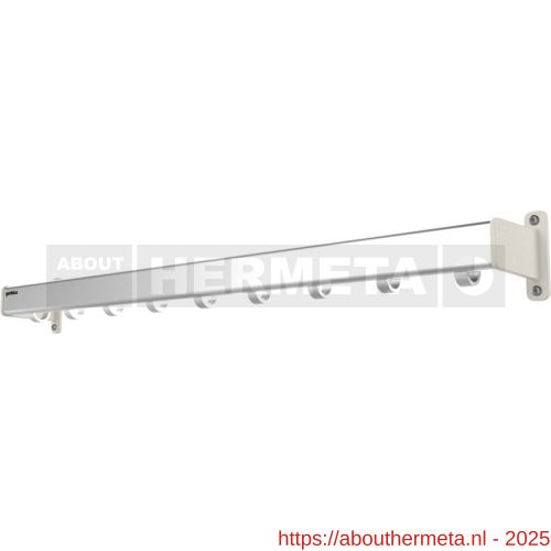 Hermeta GF1B wand garderobe Gardelux Fit 1 aluminium basis 730 mm 6 haken mat naturel-steunen grijs RAL 7035 fijnstructuur - R20102261 - afbeelding 1